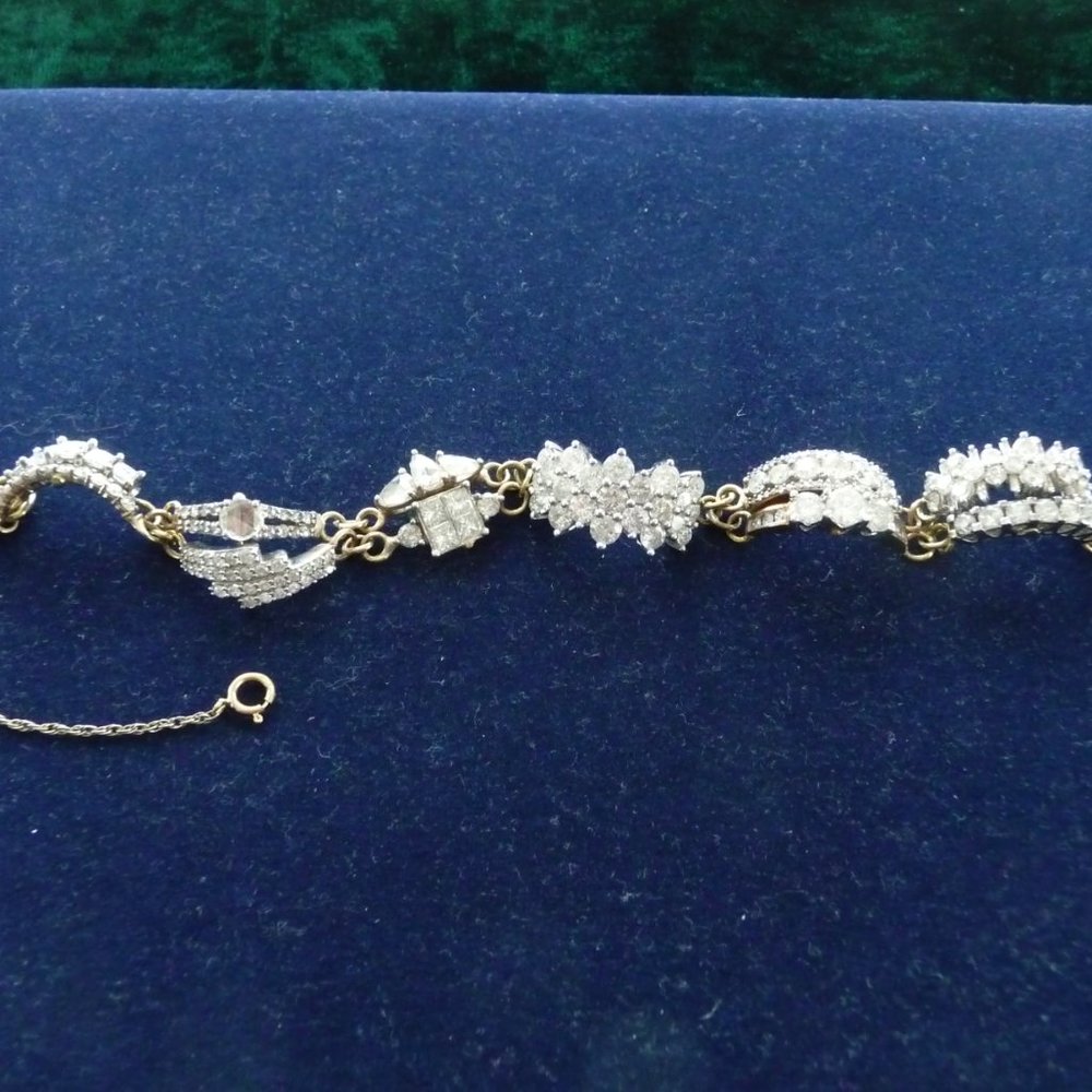 Ideal jewelers stock.  Funky 12.80ct repurposed diamond ring bracelet